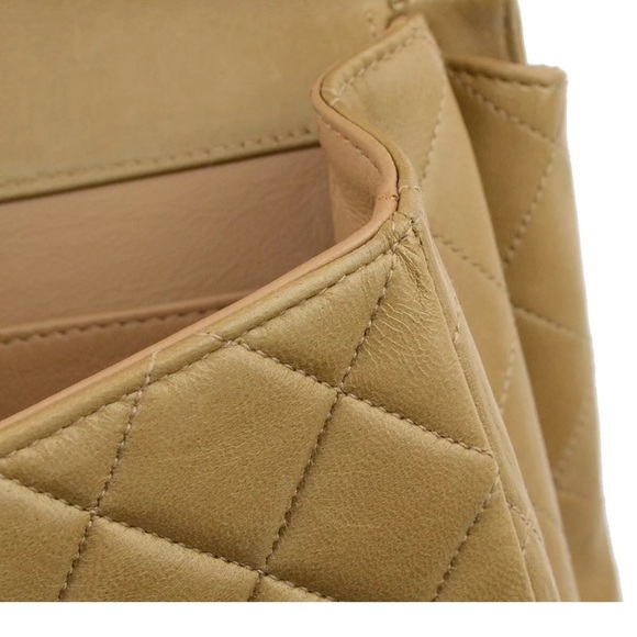 CHANEL BAG DOUBLE FLAPS BEIGE CHAIN QUILTED 💝 - Picture 7 of 9